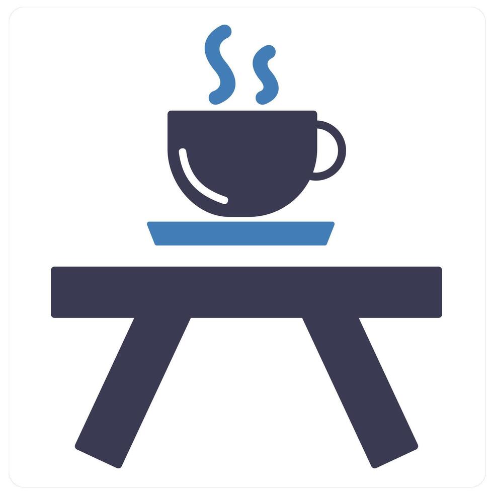 Coffee Table and desk icon concept in blue filled color vector