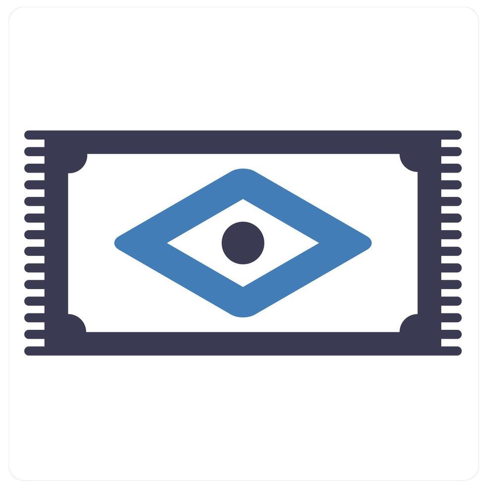 Rug and color icon concept in blue filled color vector