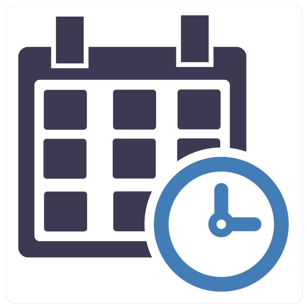 Booking and date icon concept in blue filled color vector