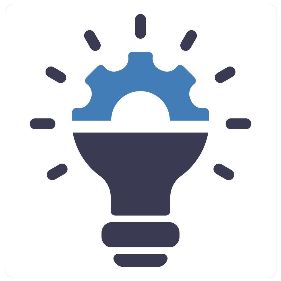 Innovation and idea concept in blue filled color vector