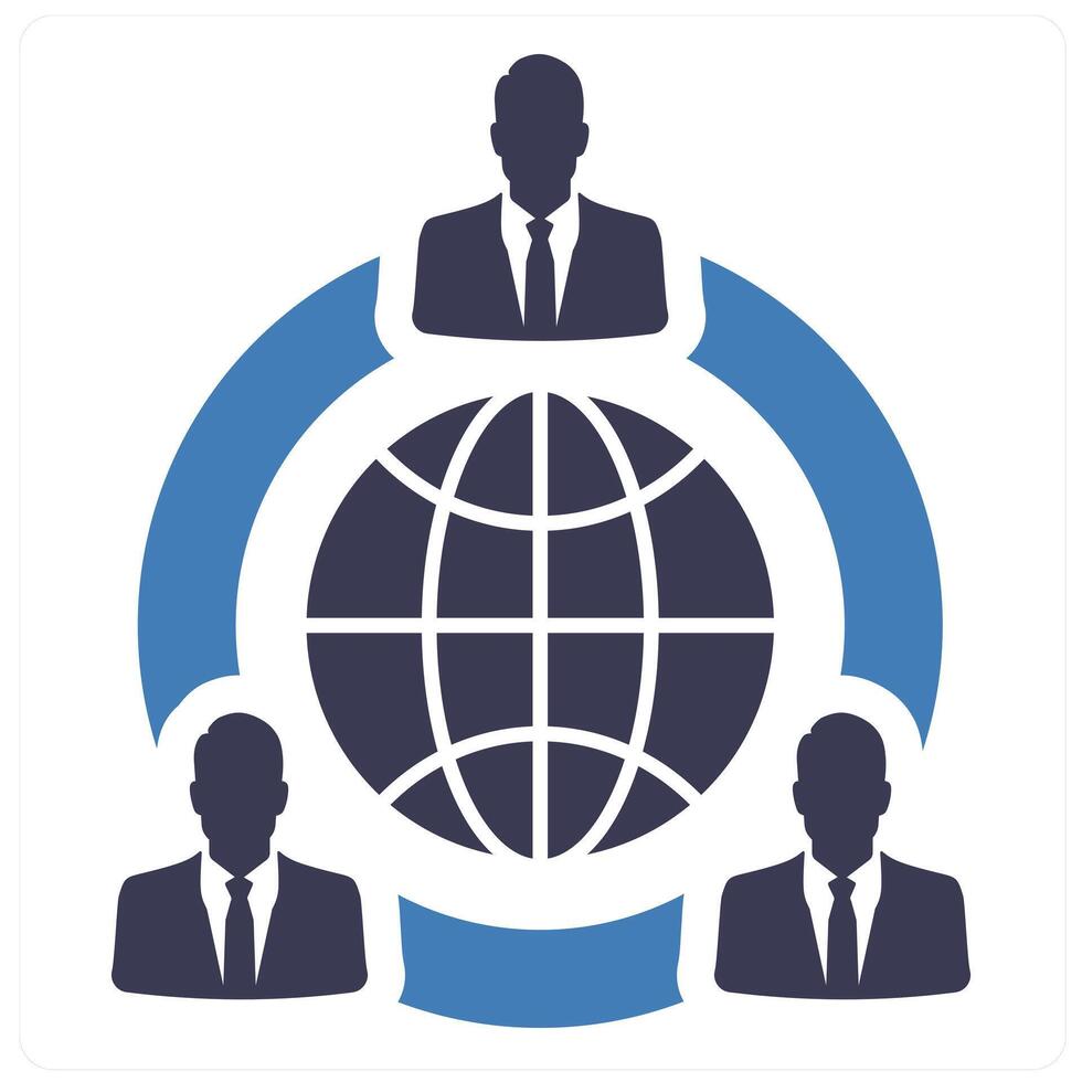 Outsourcing and hr icon concept in blue filled color vector