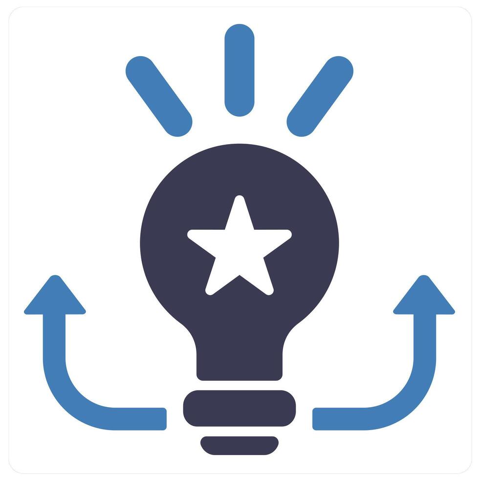 Potential and brain icon concept in blue filled color vector