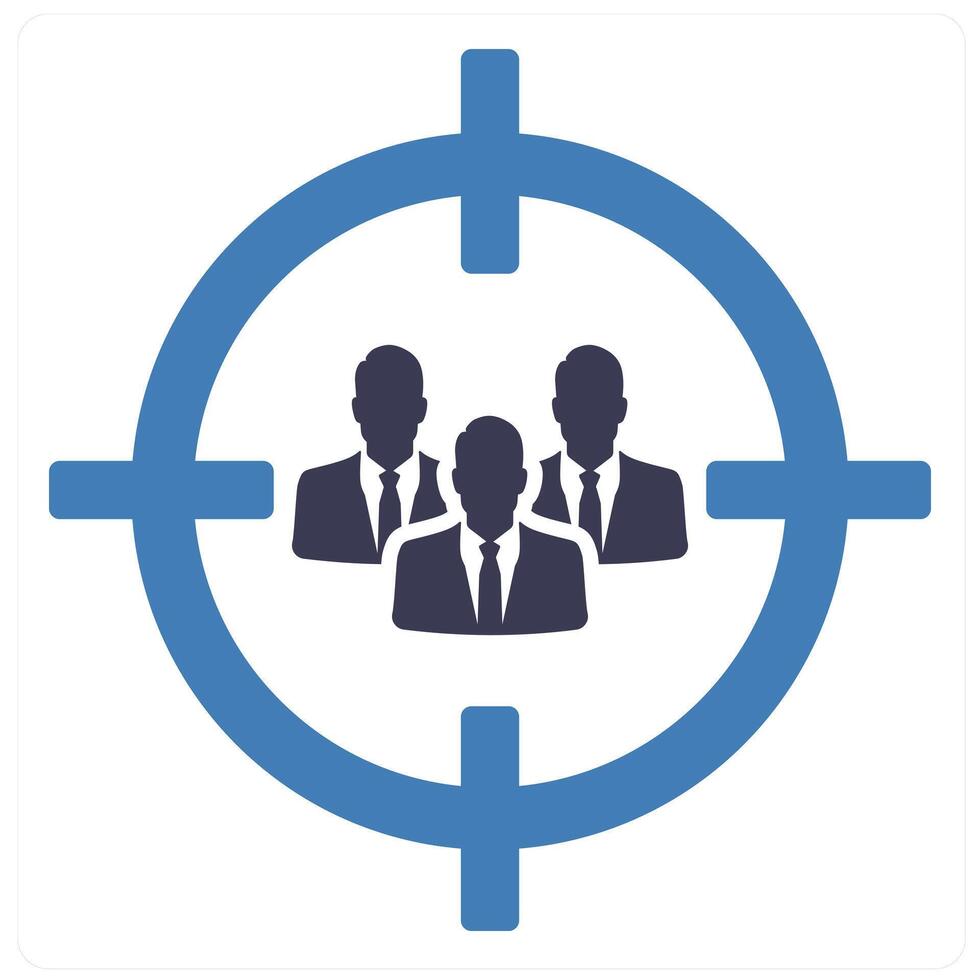 Target Audience and focus icon concept in blue filled color vector