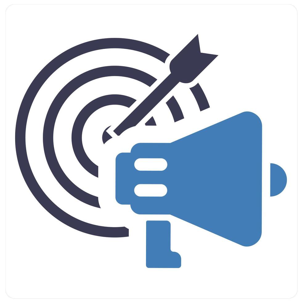 Advertisement and advertise icon concept in blue filled color vector