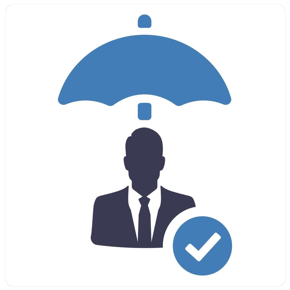 Insurance and safe icon concept in blue filled color vector