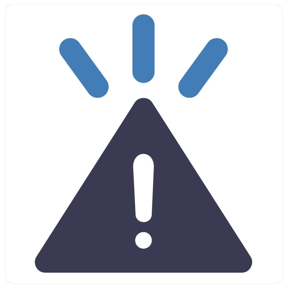 Risk and alert icon concept in blue filled color vector