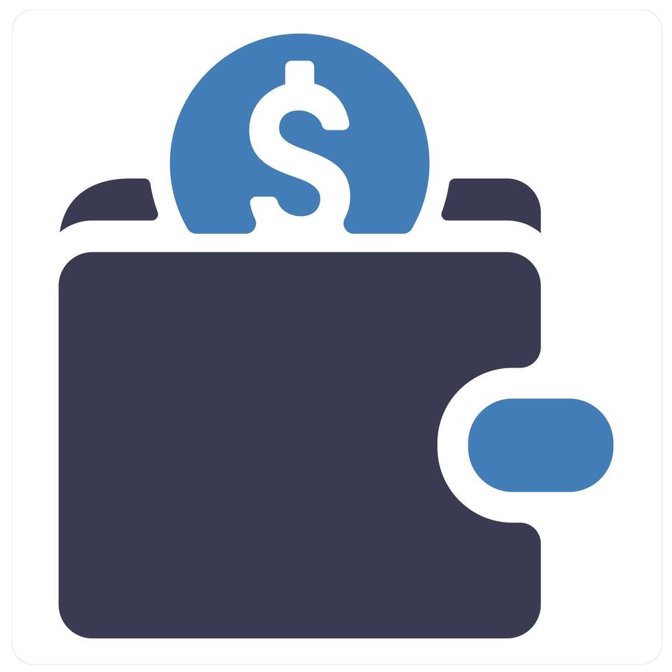 Savings and money icon concept in blue filled color vector