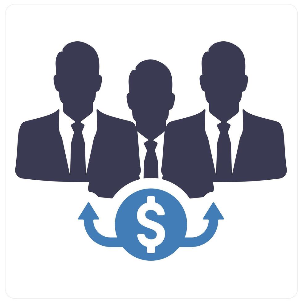 Beneficiary and data icon concept in blue filled color vector