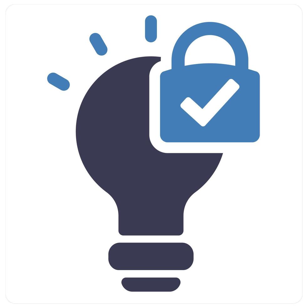 Intellectual and idea icon concept in blue filled color vector
