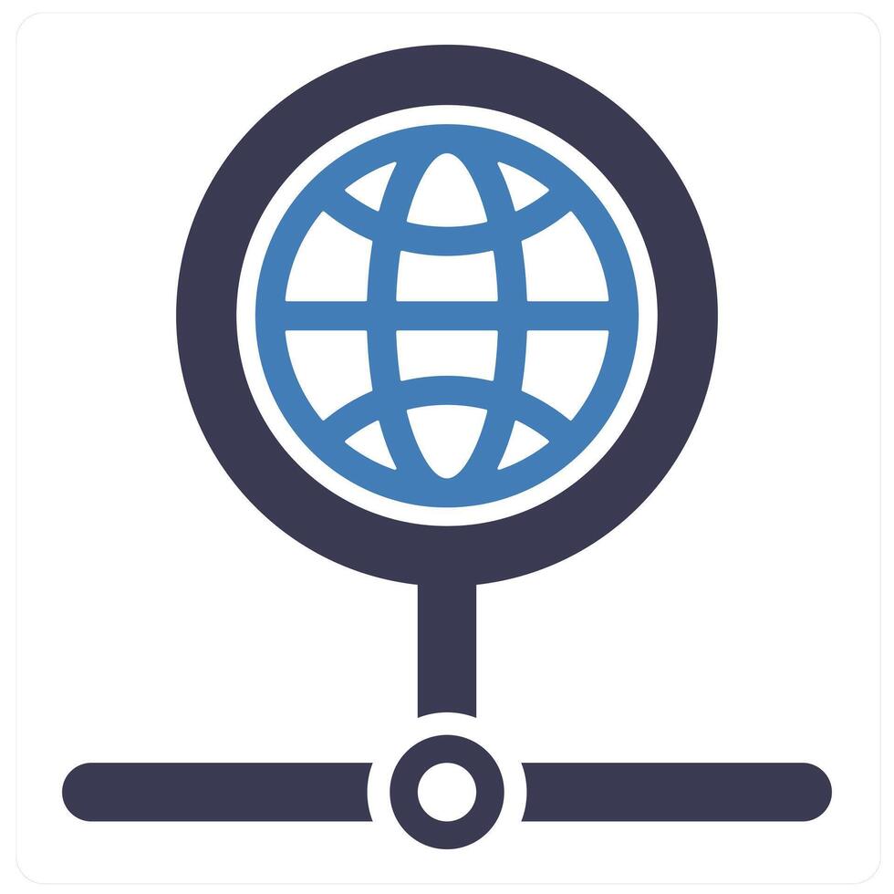 Network and internet icon concept in blue filled color vector