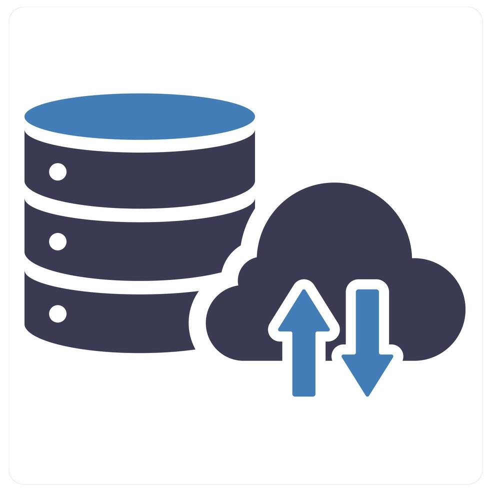 Big Data and data icon concept in blue filled color vector