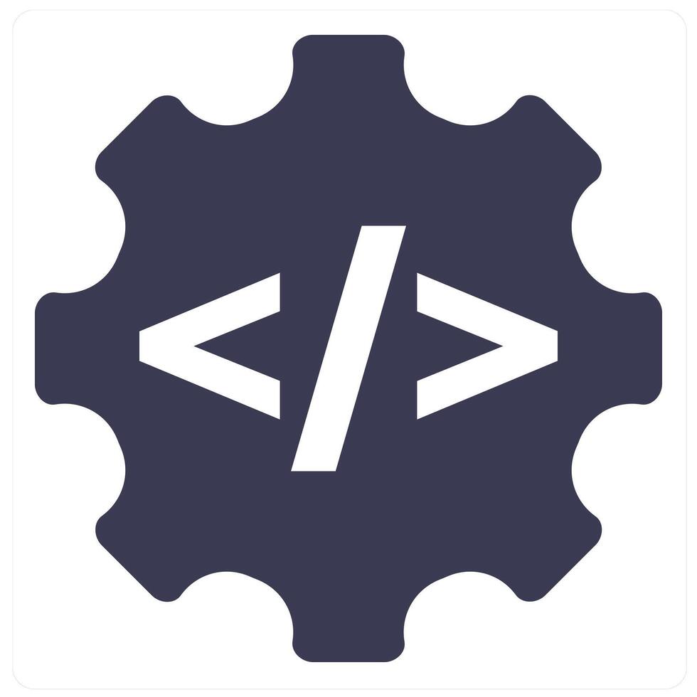 Programming and code icon concept in blue filled color vector