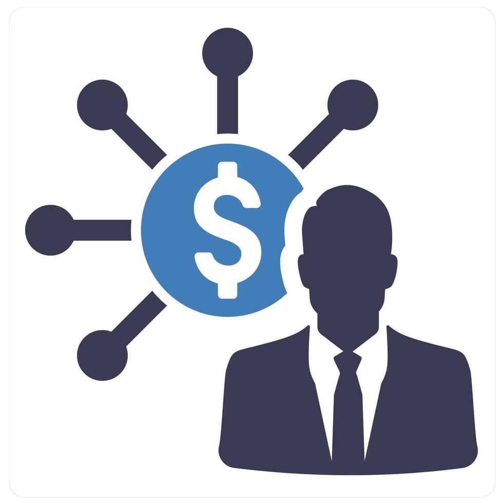 Diversification and corporate icon concept in blue filled color vector