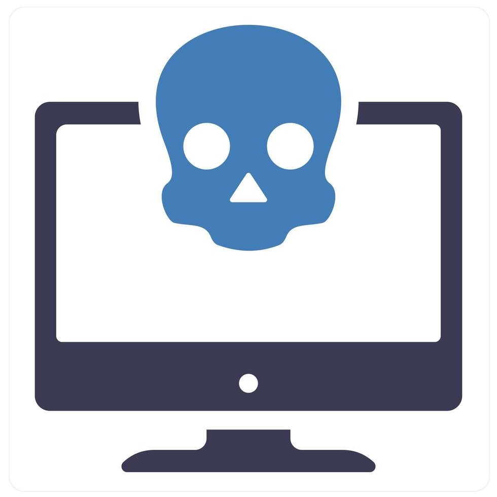 Cyber Crime and cyber icon concept in blue filled color vector