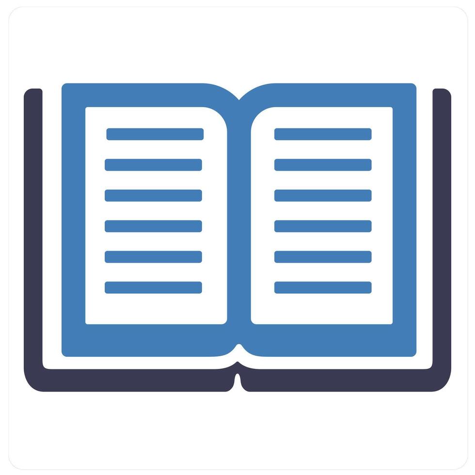 Dictionary and data icon concept in blue filled color vector