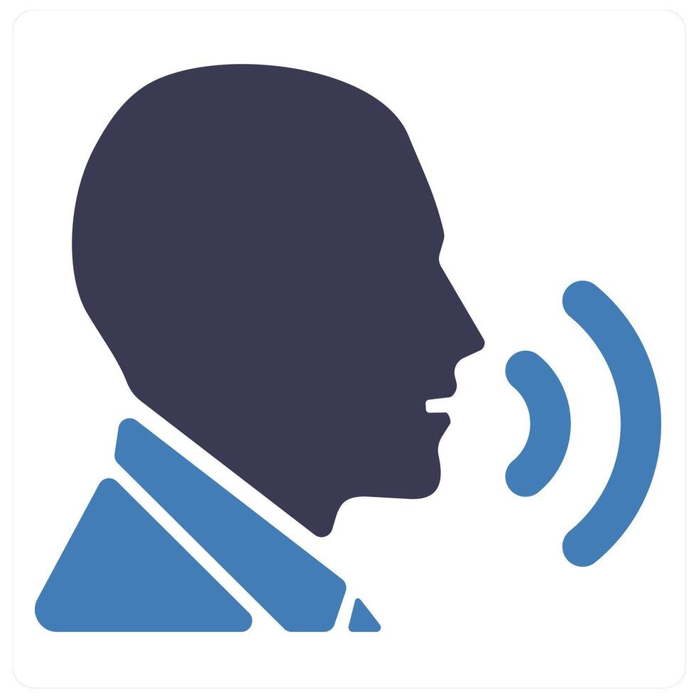 Speaking and say icon concept in blue filled color vector