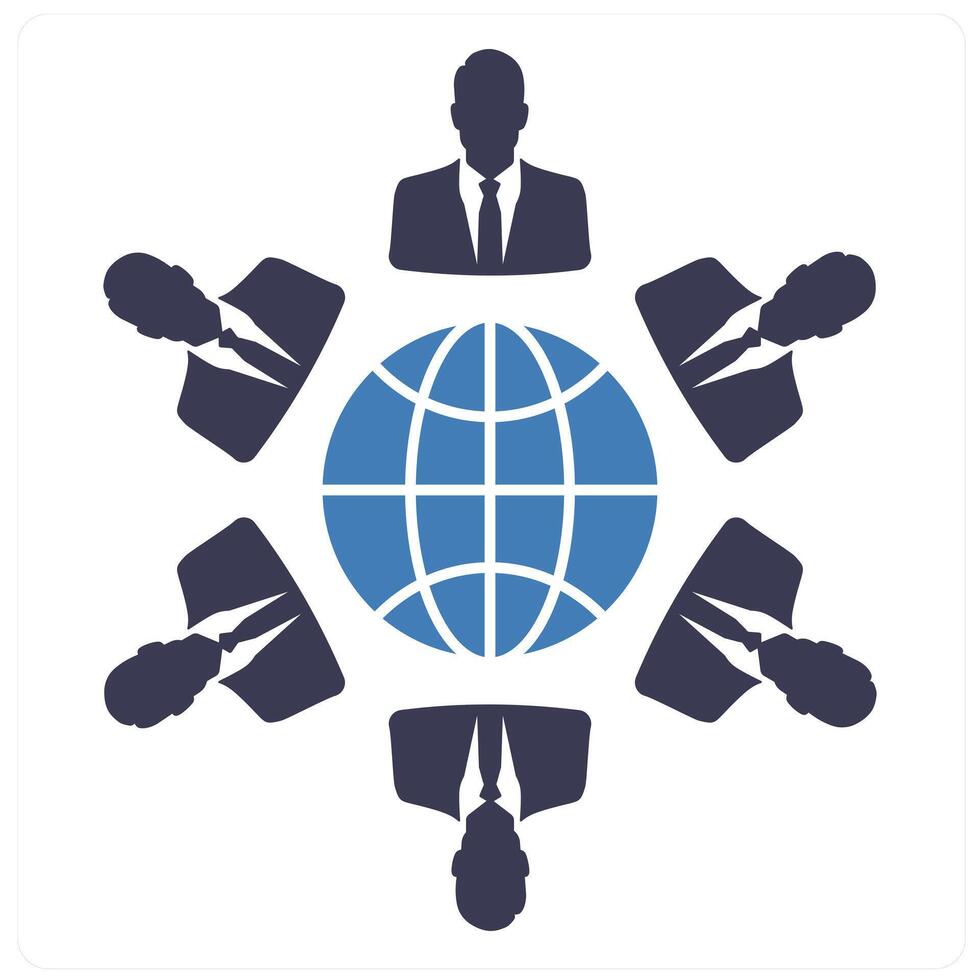 Diversity and combine icon concept in blue filled color vector