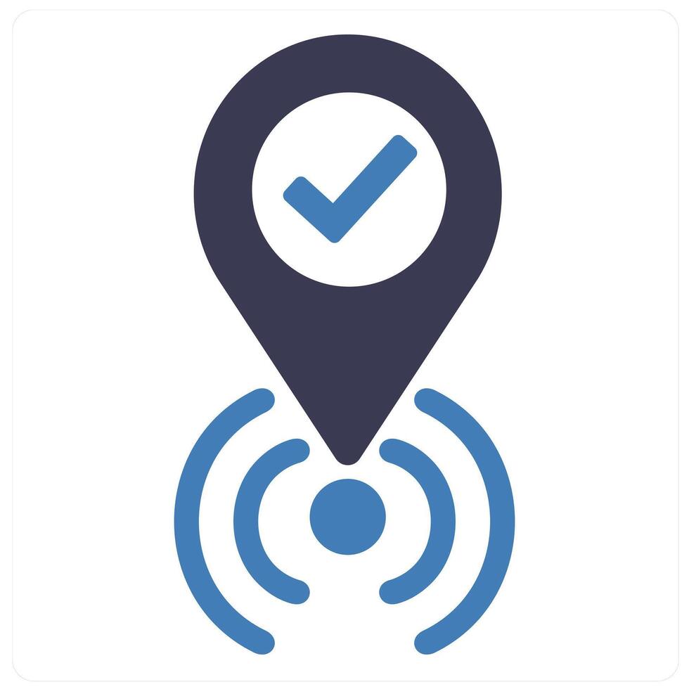 Live Location and map icon concept in blue filled color vector
