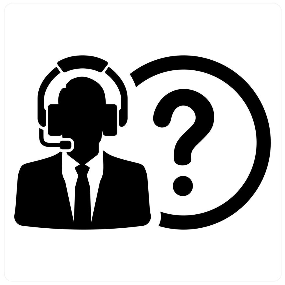 Customer Service and service icon concept in black filled color vector