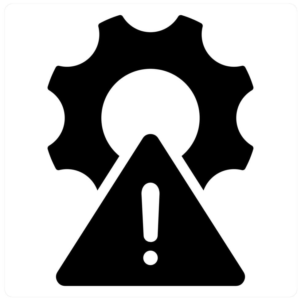 Troubleshooting and maintenance icon concept in black filled color vector