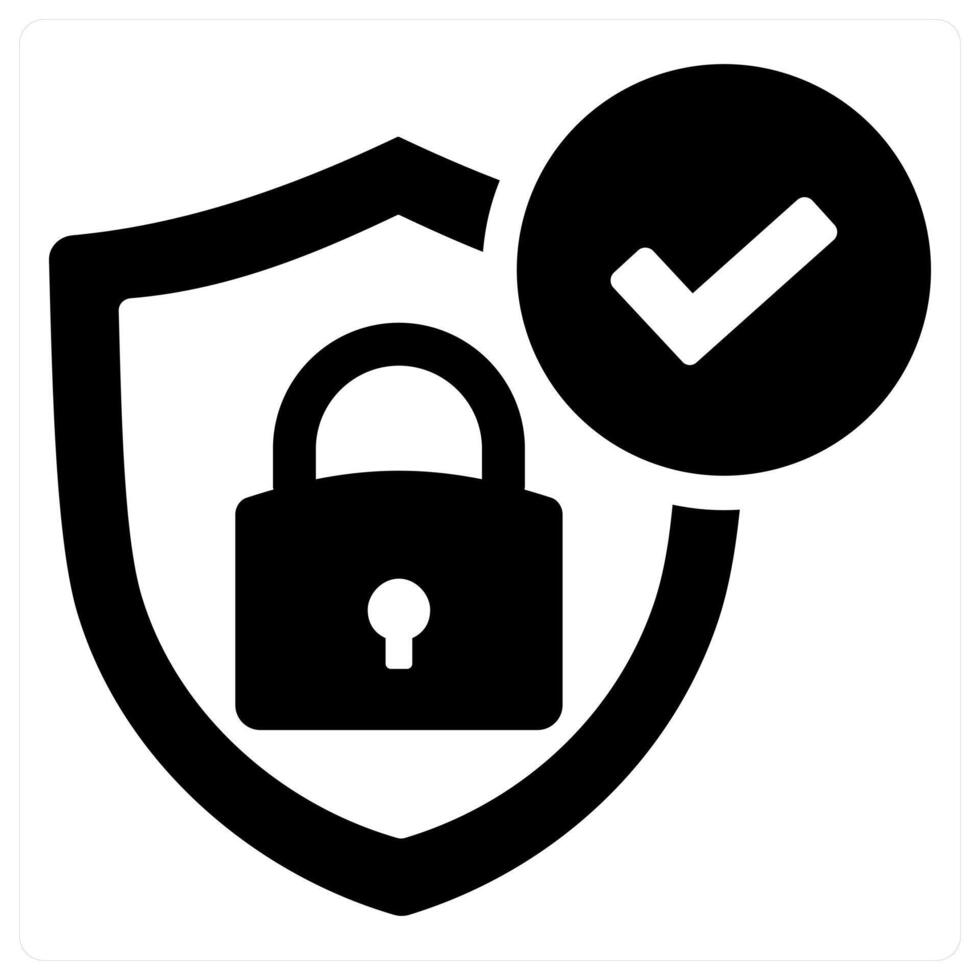 Security and protect icon concept in black filled color vector