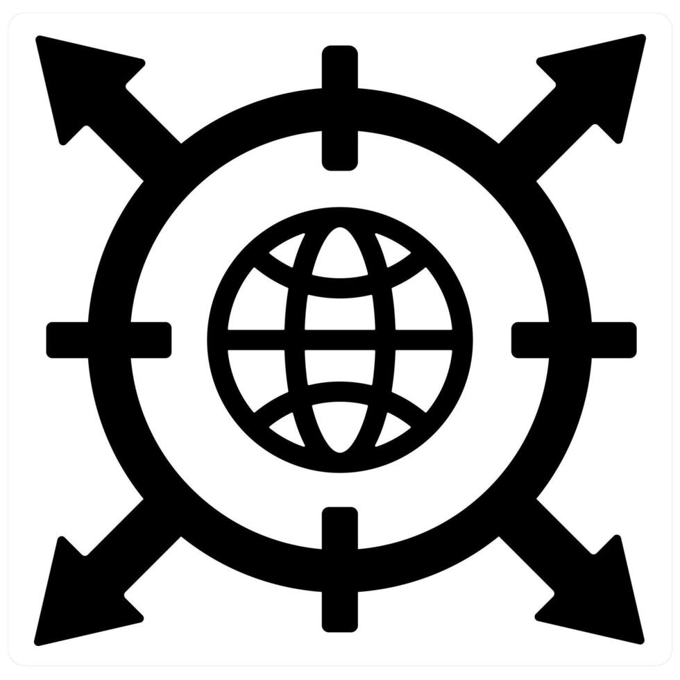 Network and connection icon concept in black filled color vector