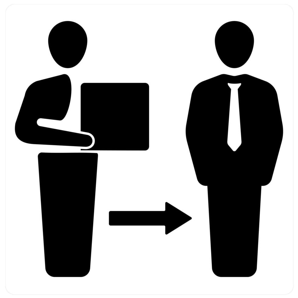 Delivery and parcel icon concept in black filled color vector