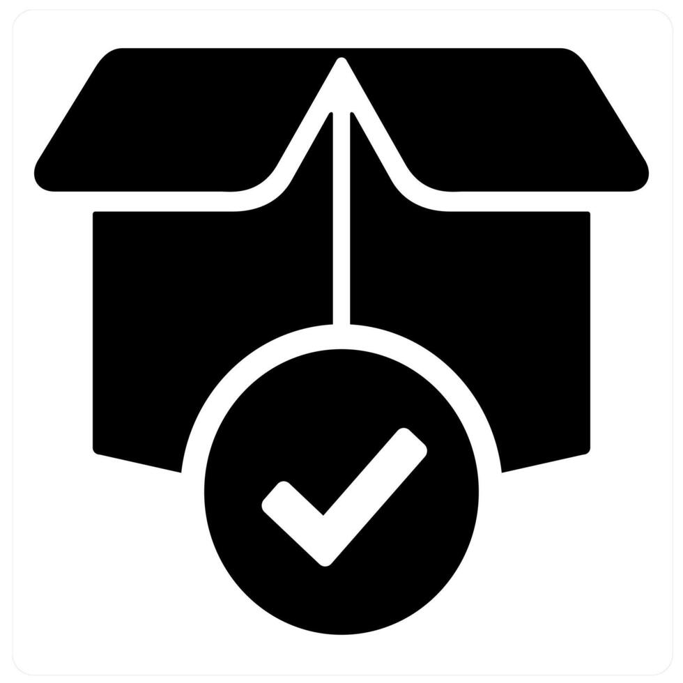Package and parcel icon concept in black filled color vector