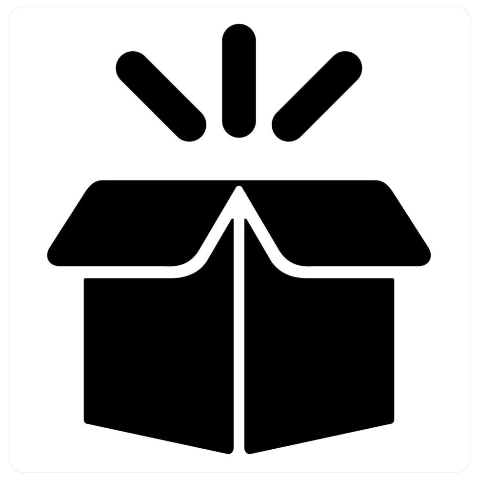 Product and parcel concept in black filled color vector