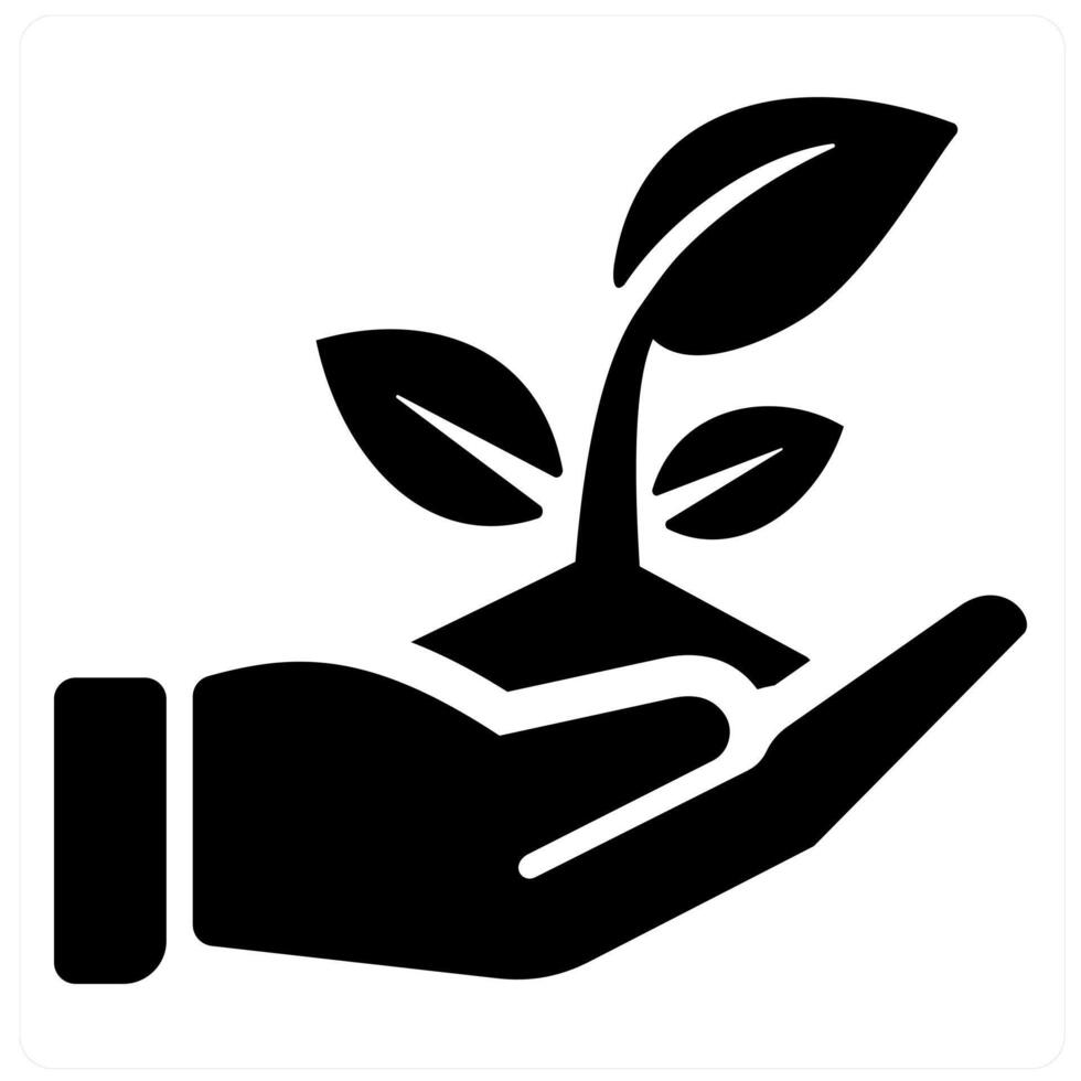 Ecology and nature icon concept in black filled color vector