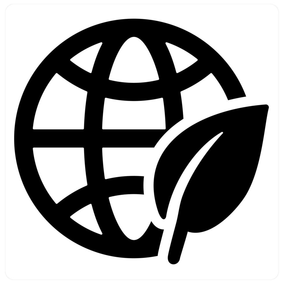 Environment and ecology icon concept in black filled color vector