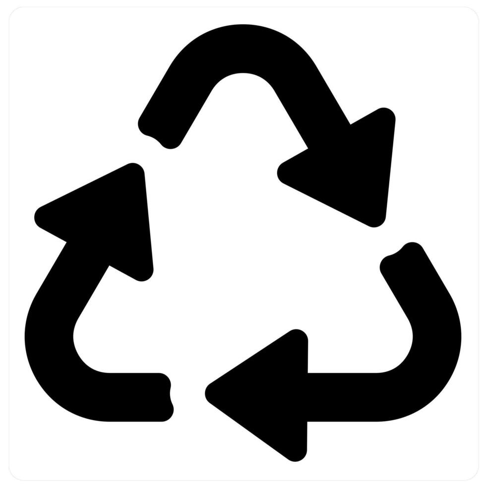 Recycle and ecology icon concept in black filled color vector