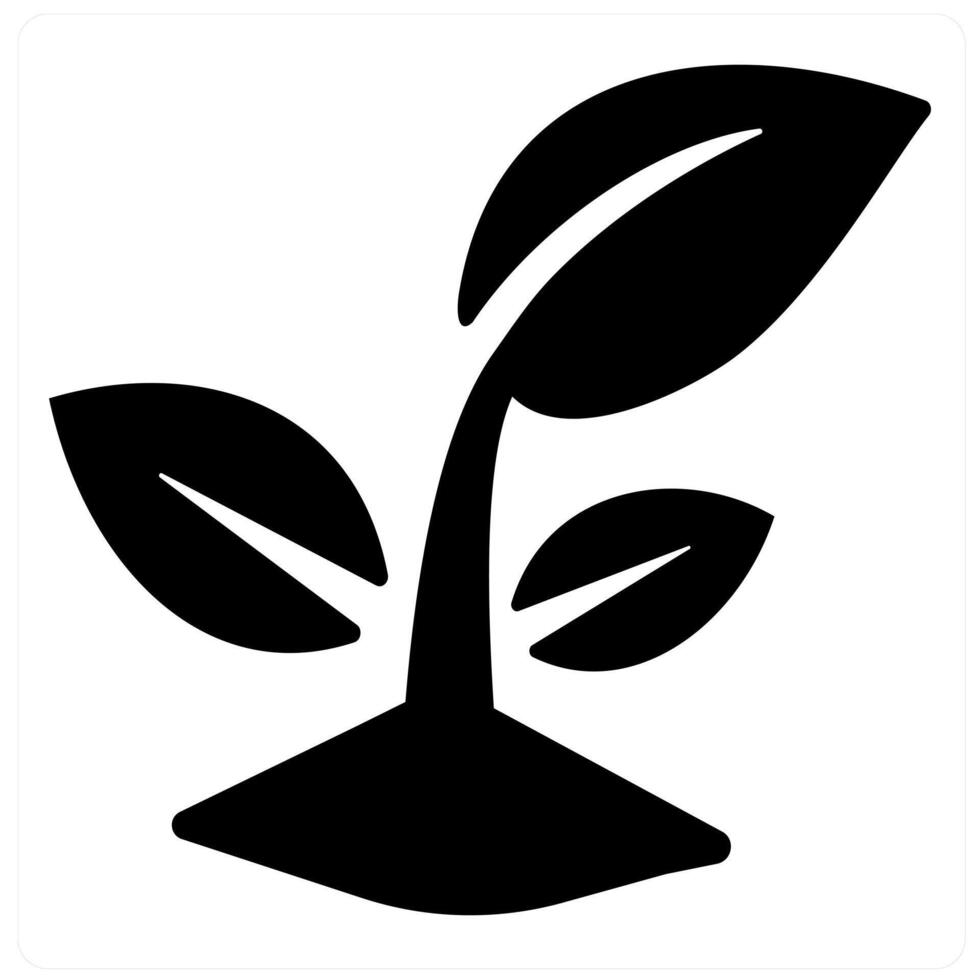 Nature and ecology icon concept in black filled color vector
