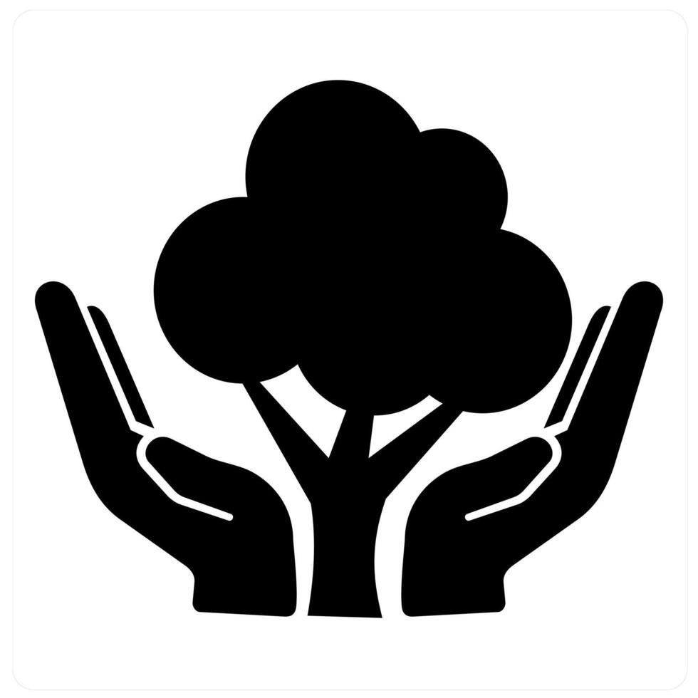 Conservation and environment icon concept in black filled color vector