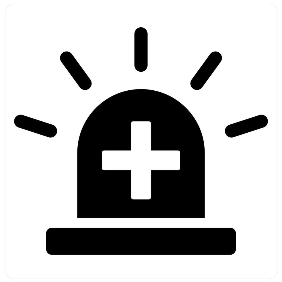 Emergency and alert icon concept in black filled color vector
