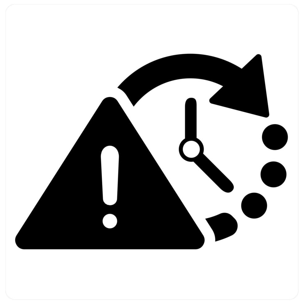 Urgent and alert icon concept in black filled color vector