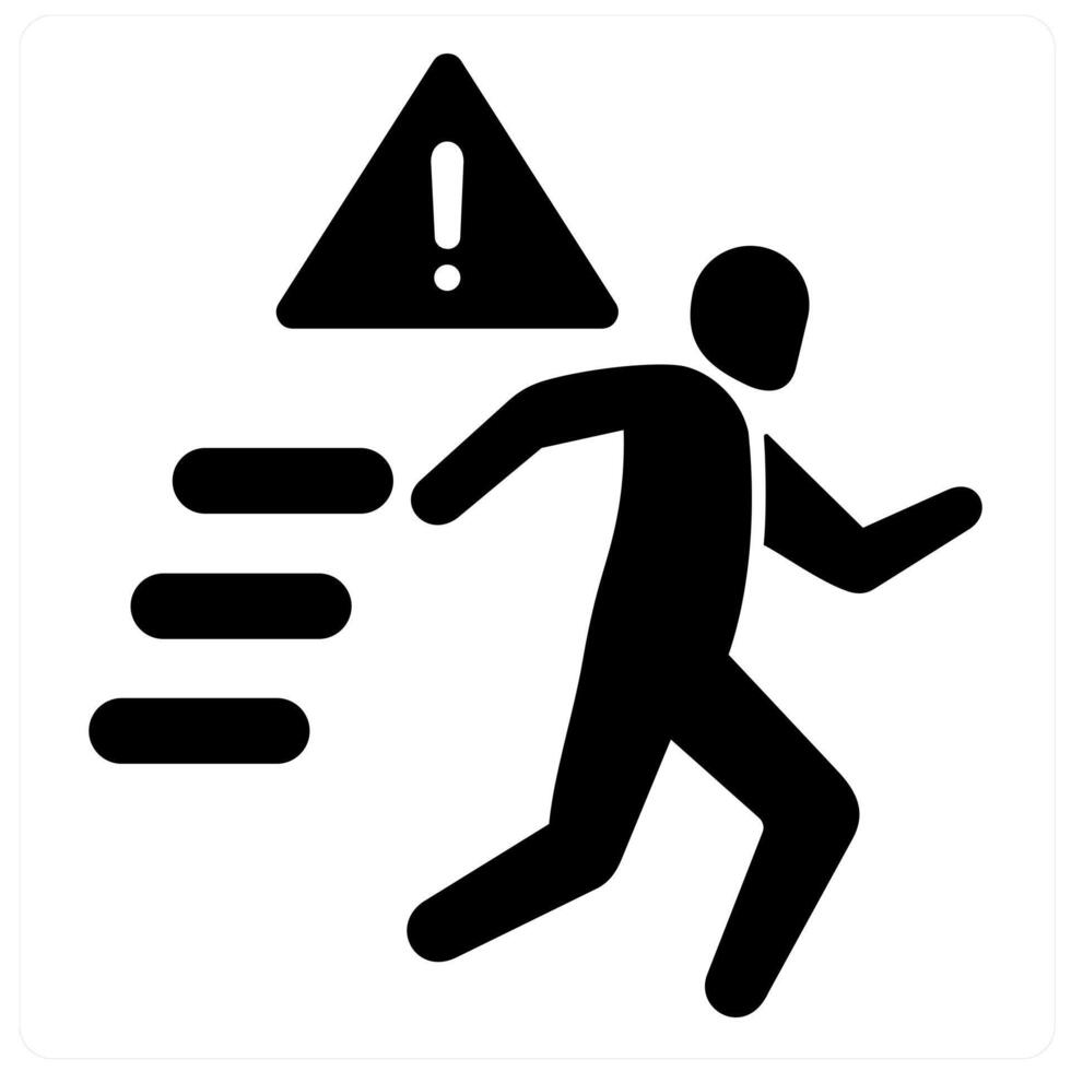 Escape and survive icon concept in black filled color vector