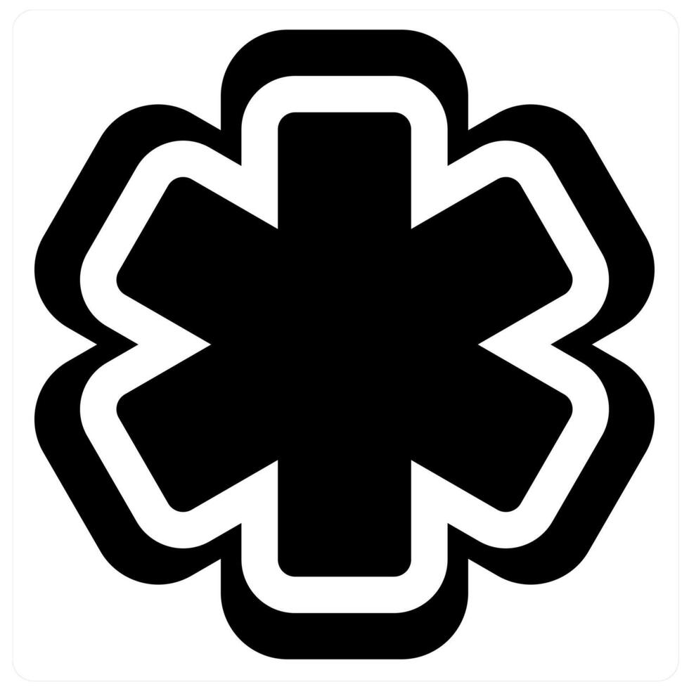 Paramedics and emergency icon concept in black filled color vector
