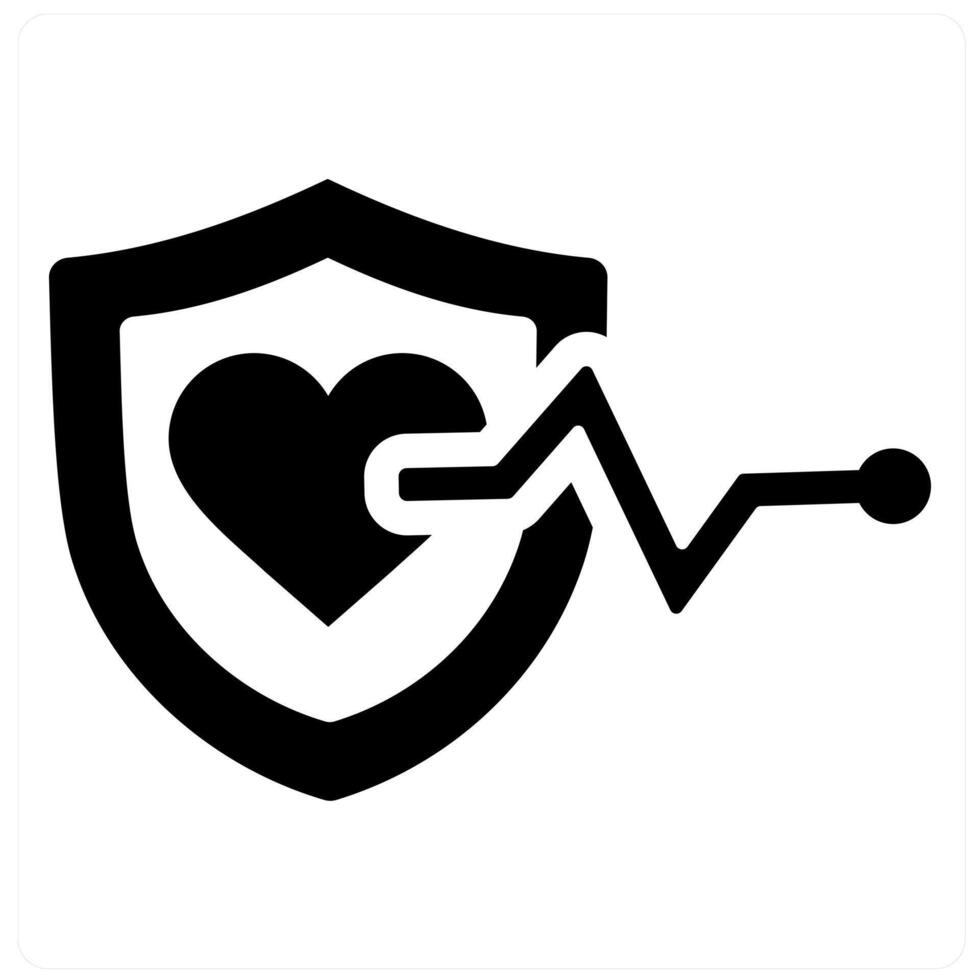 Life Insurance and family insurance icon concept in black filled color vector