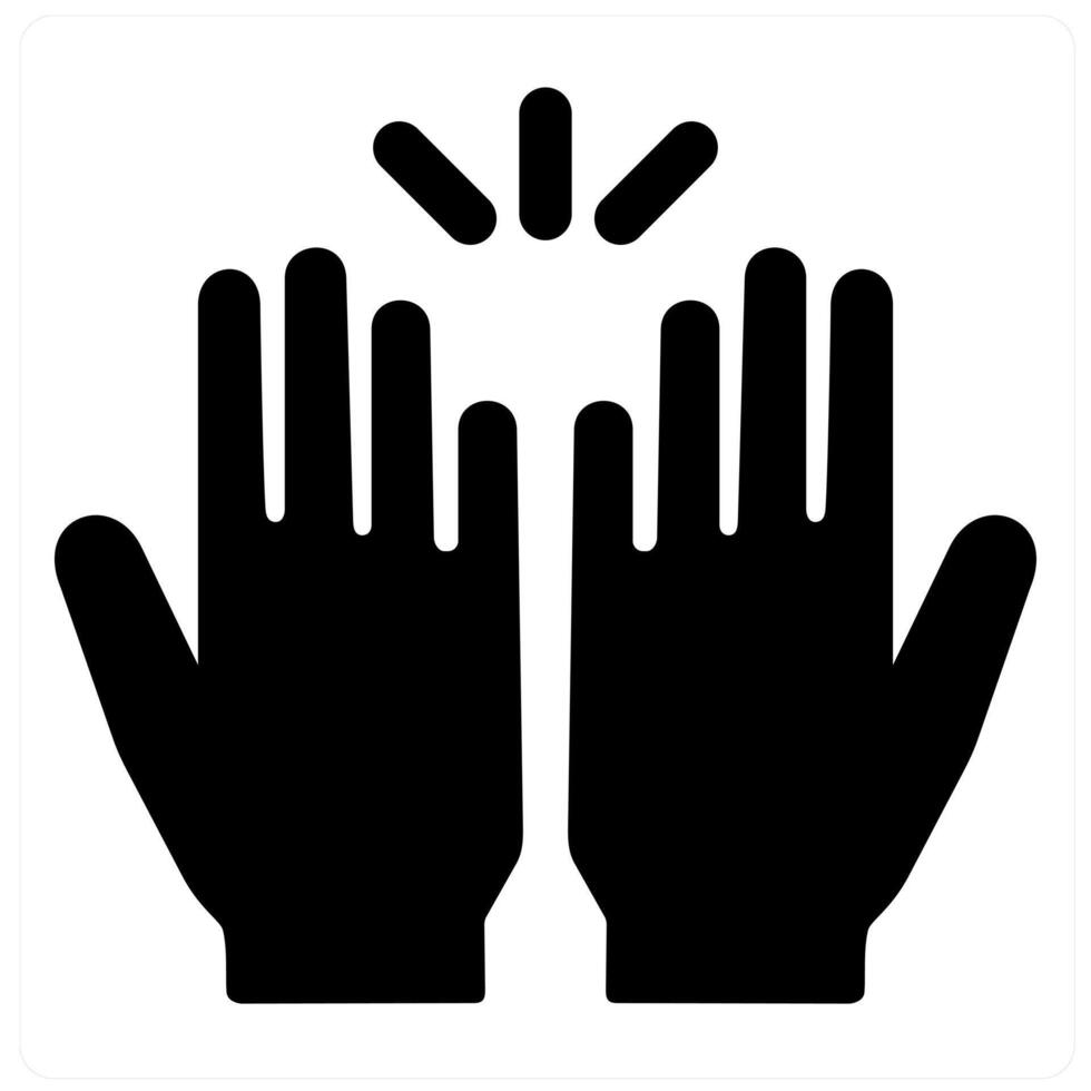 Hands and fingers icon concept in black filled color vector