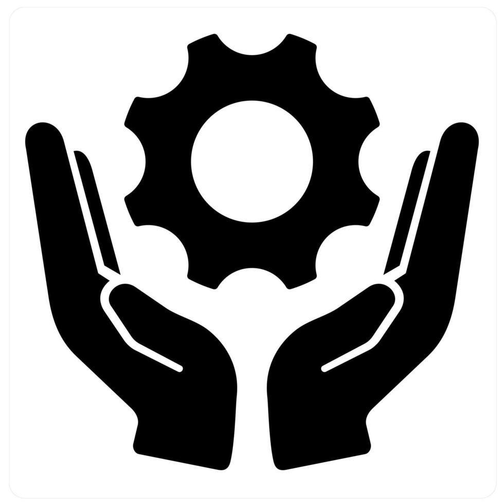 Manage and cloud management icon concept in black filled color vector