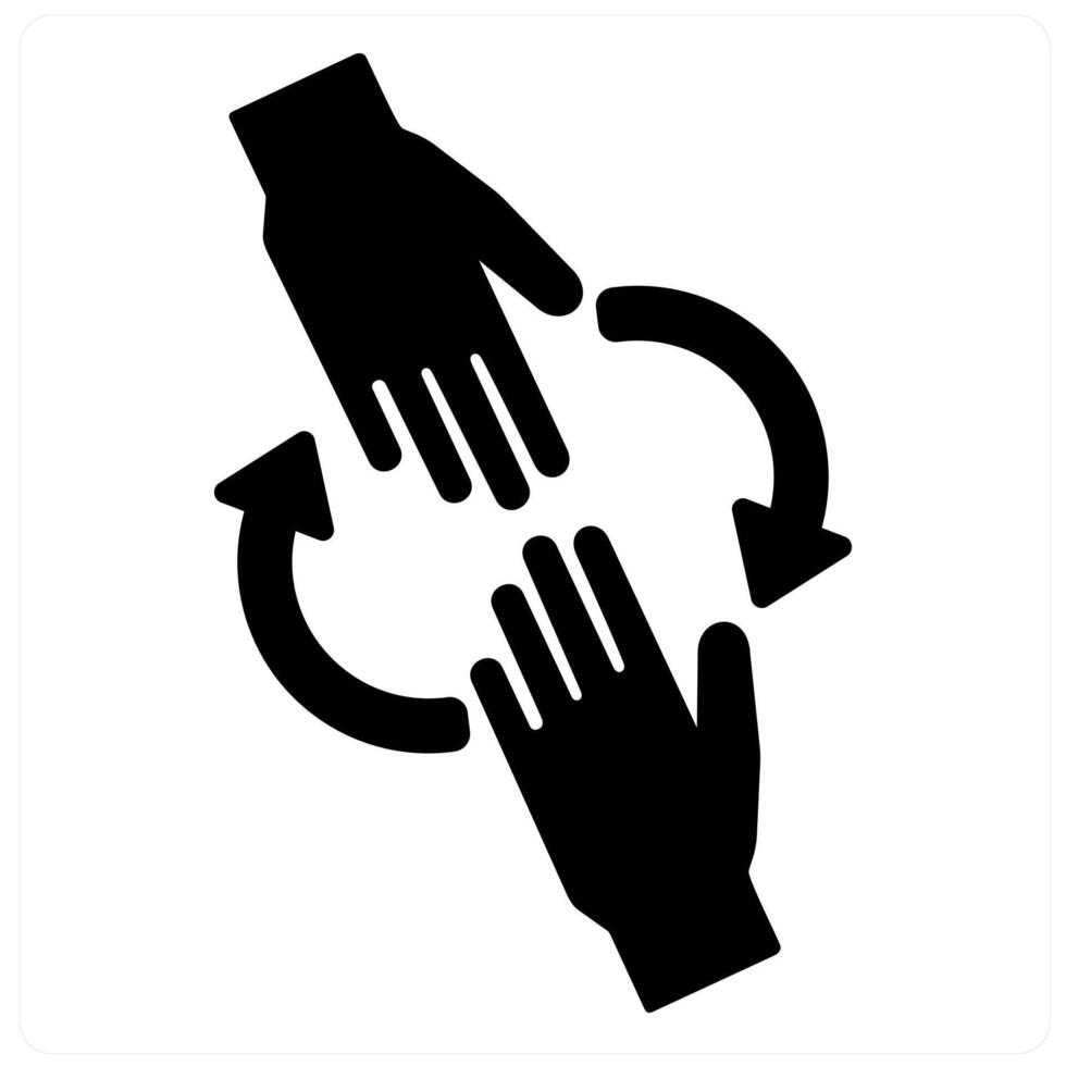 Help and solidarity icon concept in black filled color vector