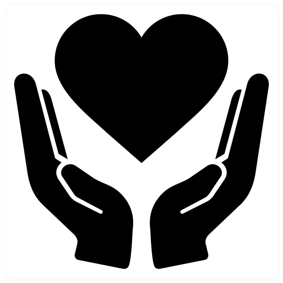 Charity and donate icon concept in black filled color vector