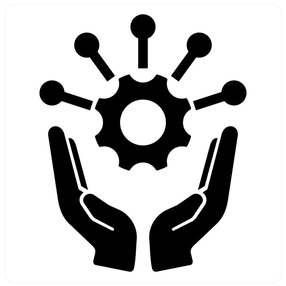 Project management and management icon concept in black filled color vector