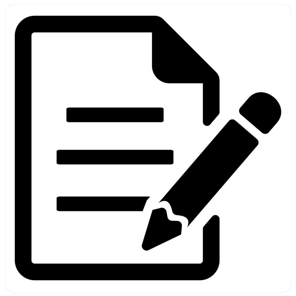 Copy Writing and blog icon concept in black filled color vector