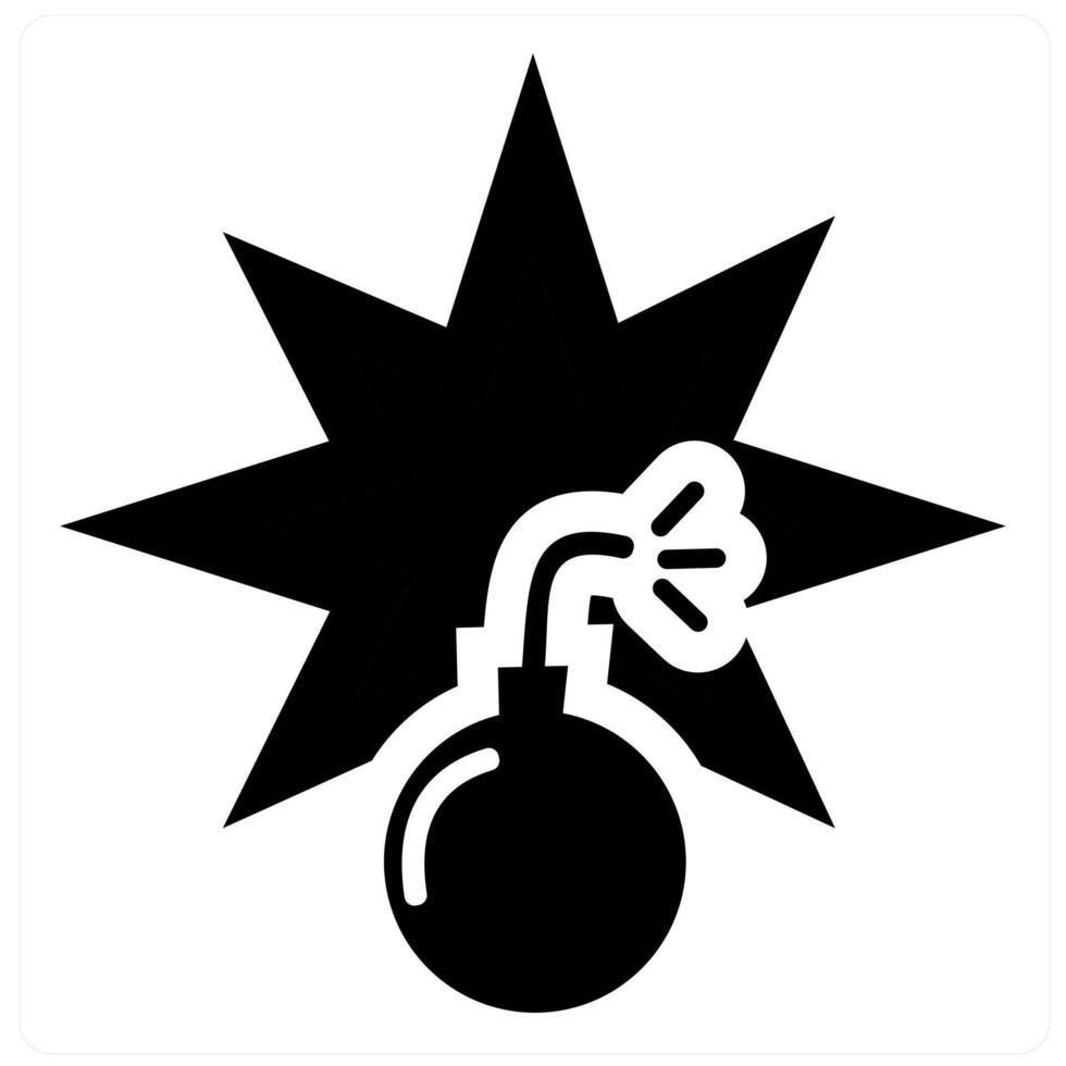 Bomb icon concept in black filled color vector