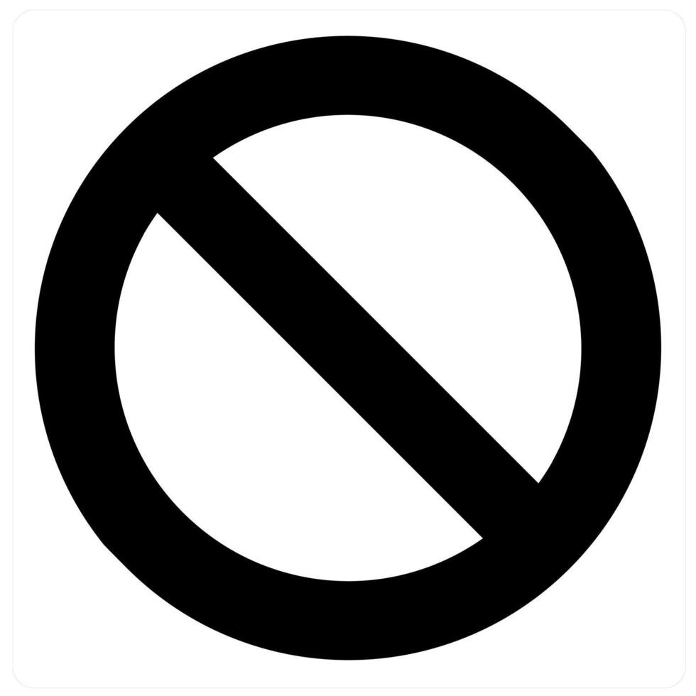 No Entry icon concept in black filled color vector