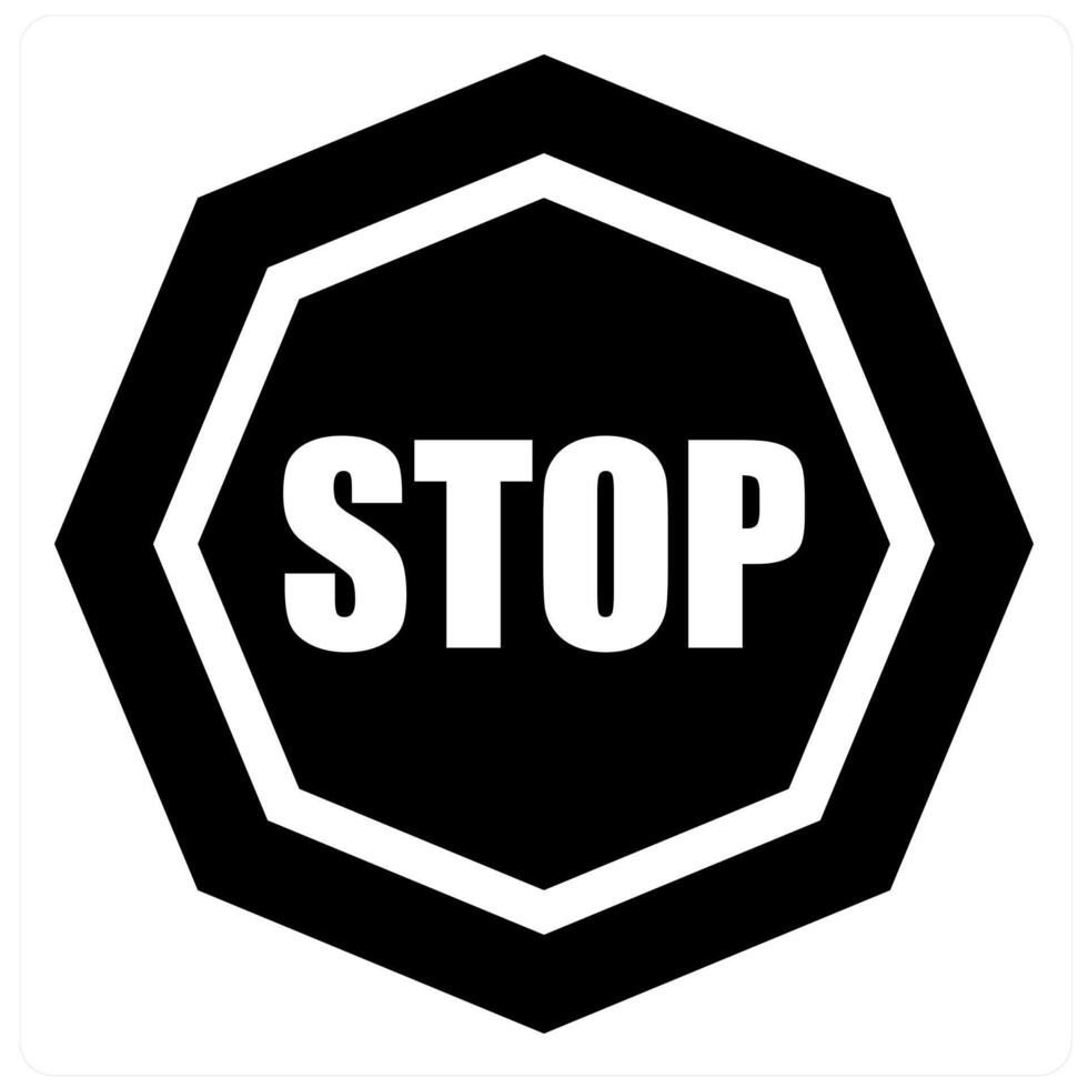 Stop concept in black filled color vector