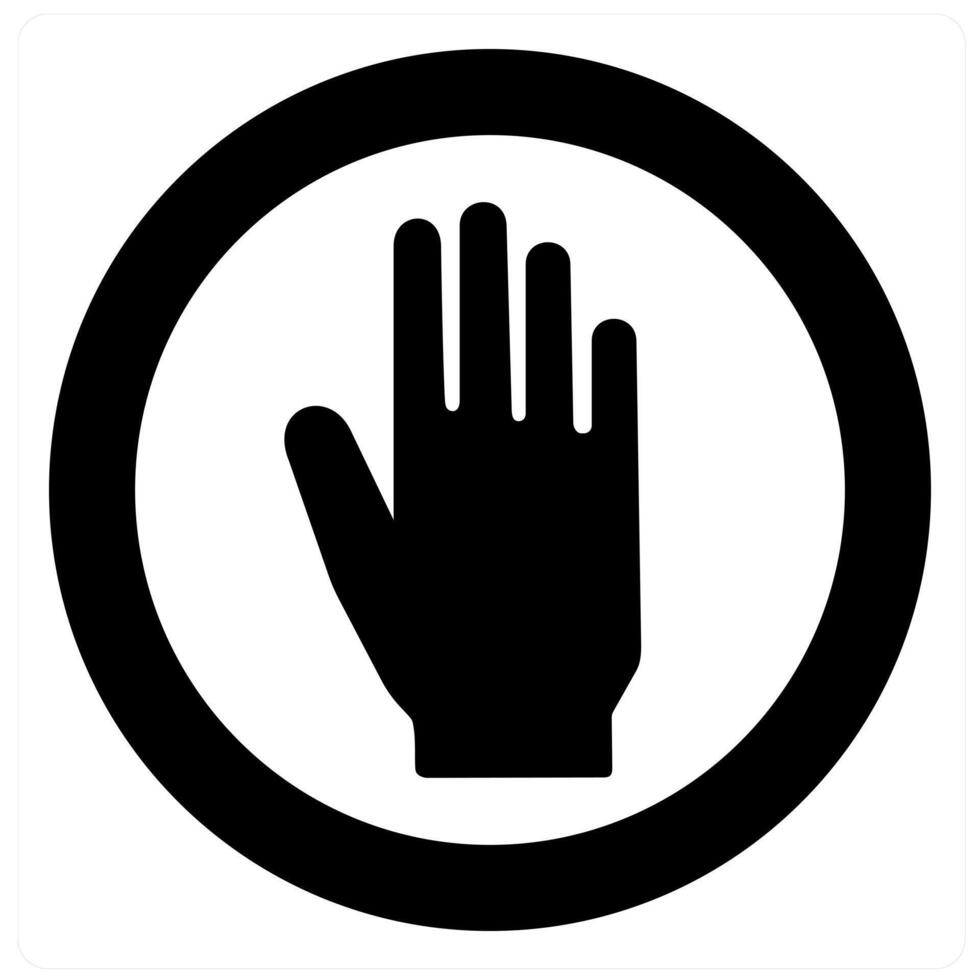 Stop in black filled color vector