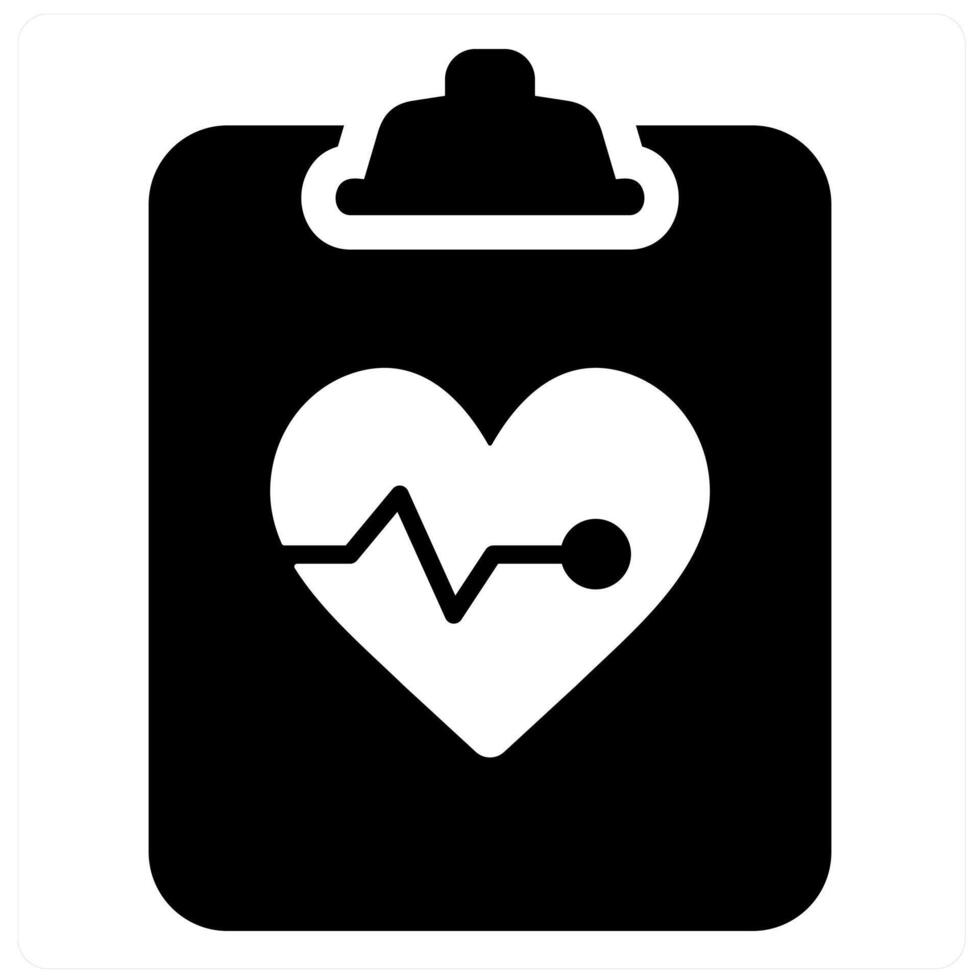 Health report and health icon concept in black filled color vector